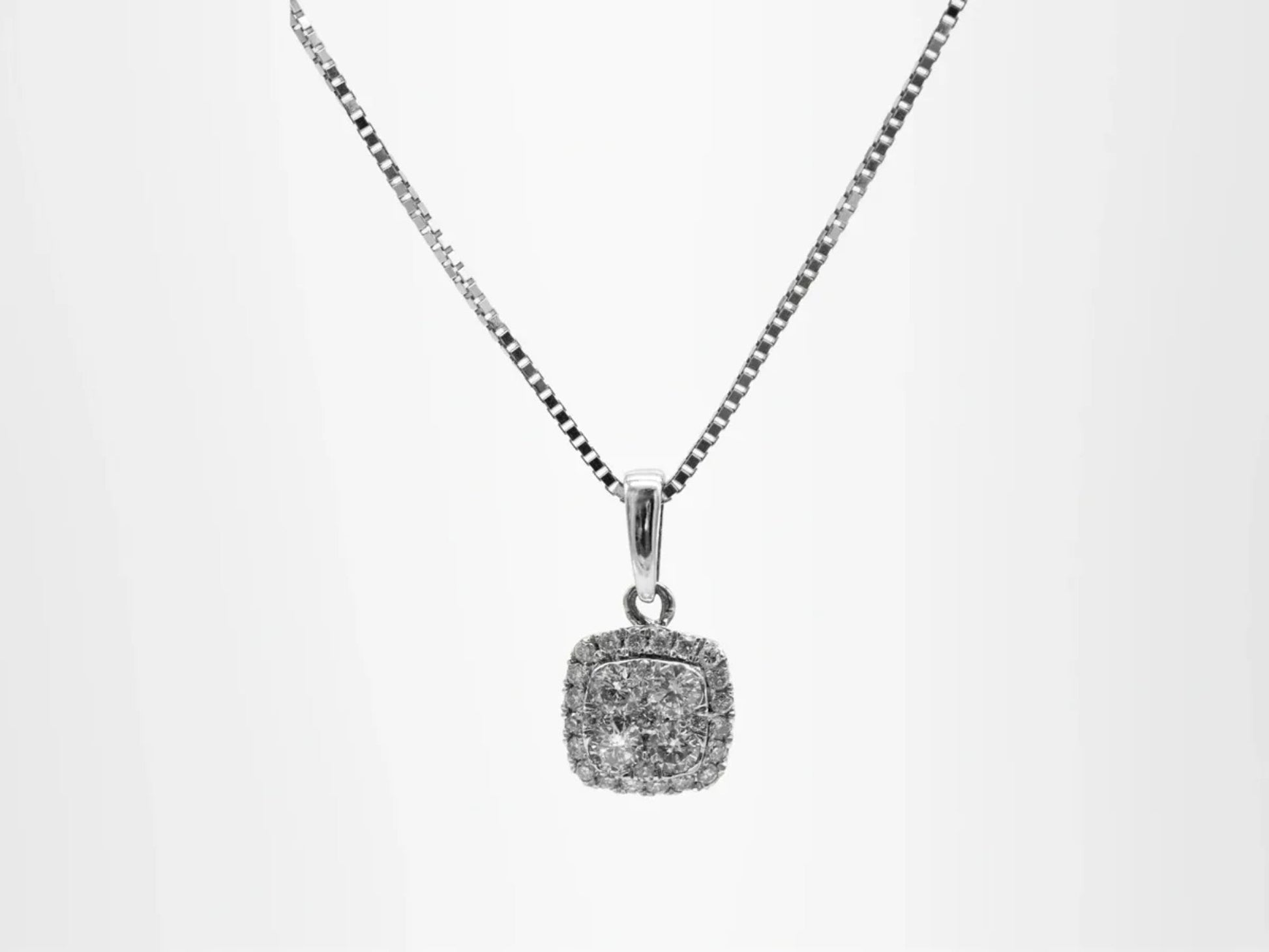 14K Multi-Stone Diamond Halo Pendant Gillespie Fine Jewelers