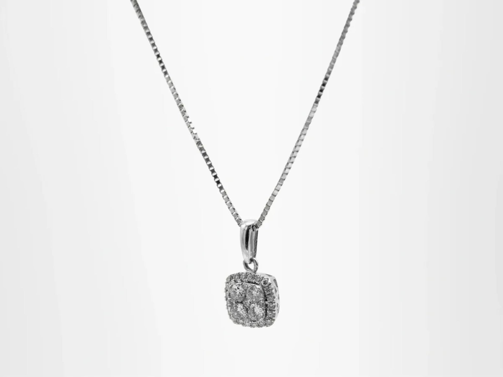 14K Multi-Stone Diamond Halo Pendant Gillespie Fine Jewelers