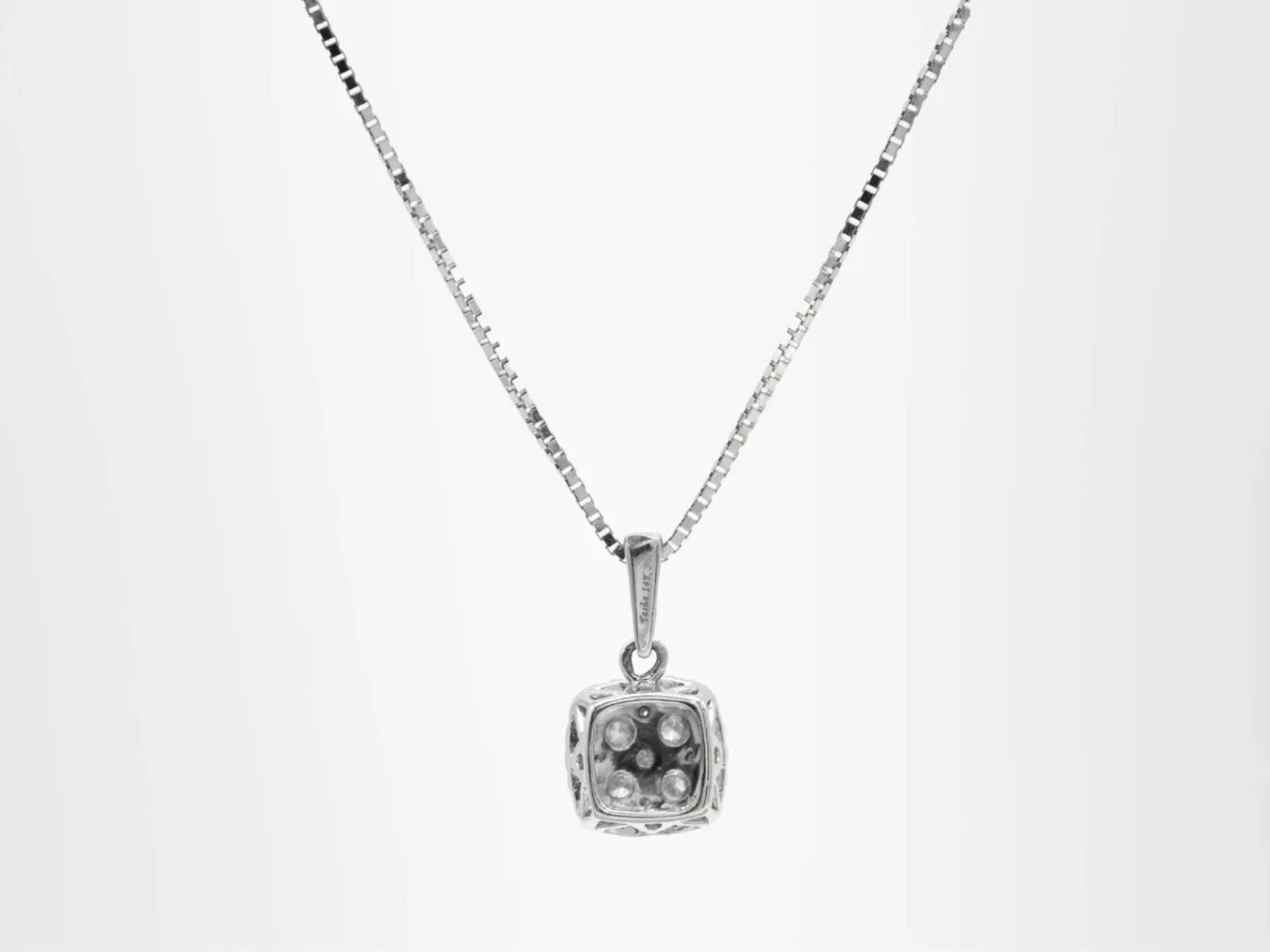 14K Multi-Stone Diamond Halo Pendant Gillespie Fine Jewelers