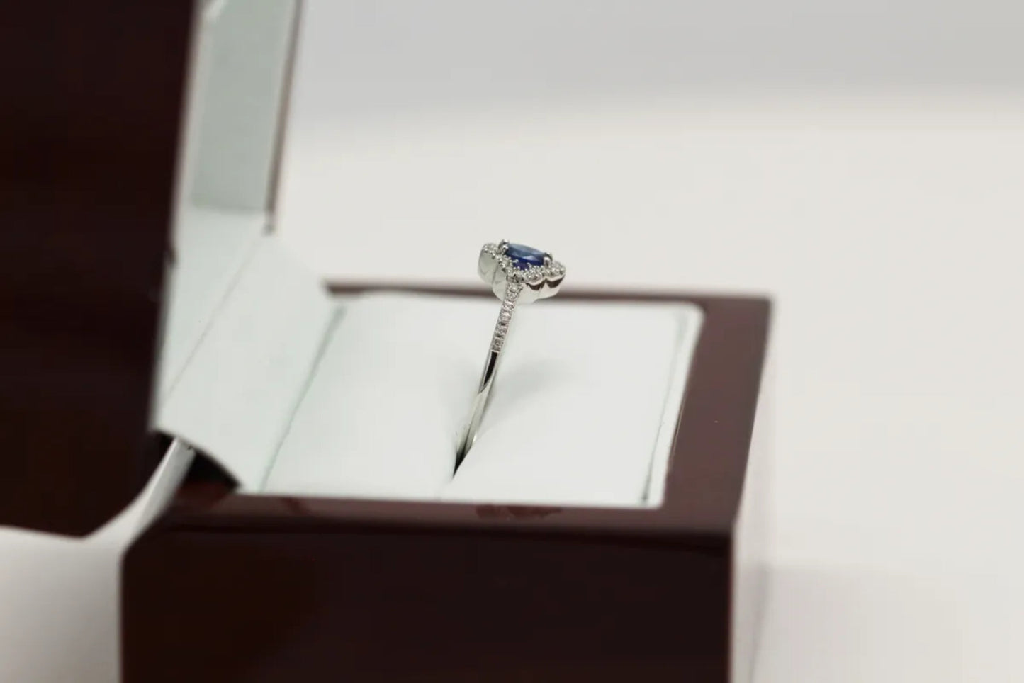 14KT White Gold Sapphire and Diamond Ring Gillespie Fine Jewelers