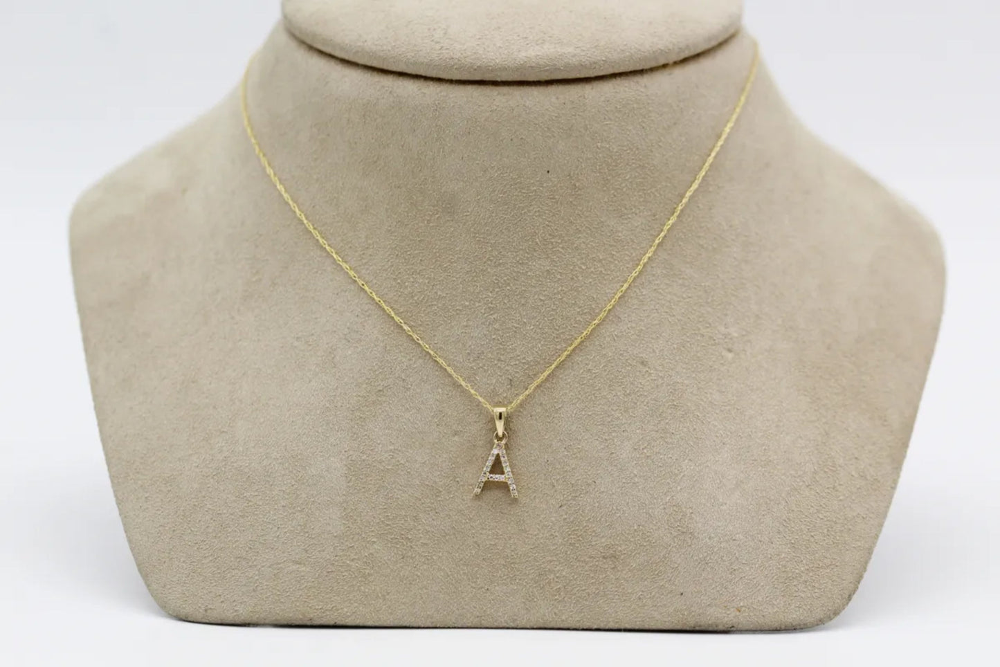 14KT Yellow Gold Diamond 'A' Necklace Gillespie Fine Jewelers