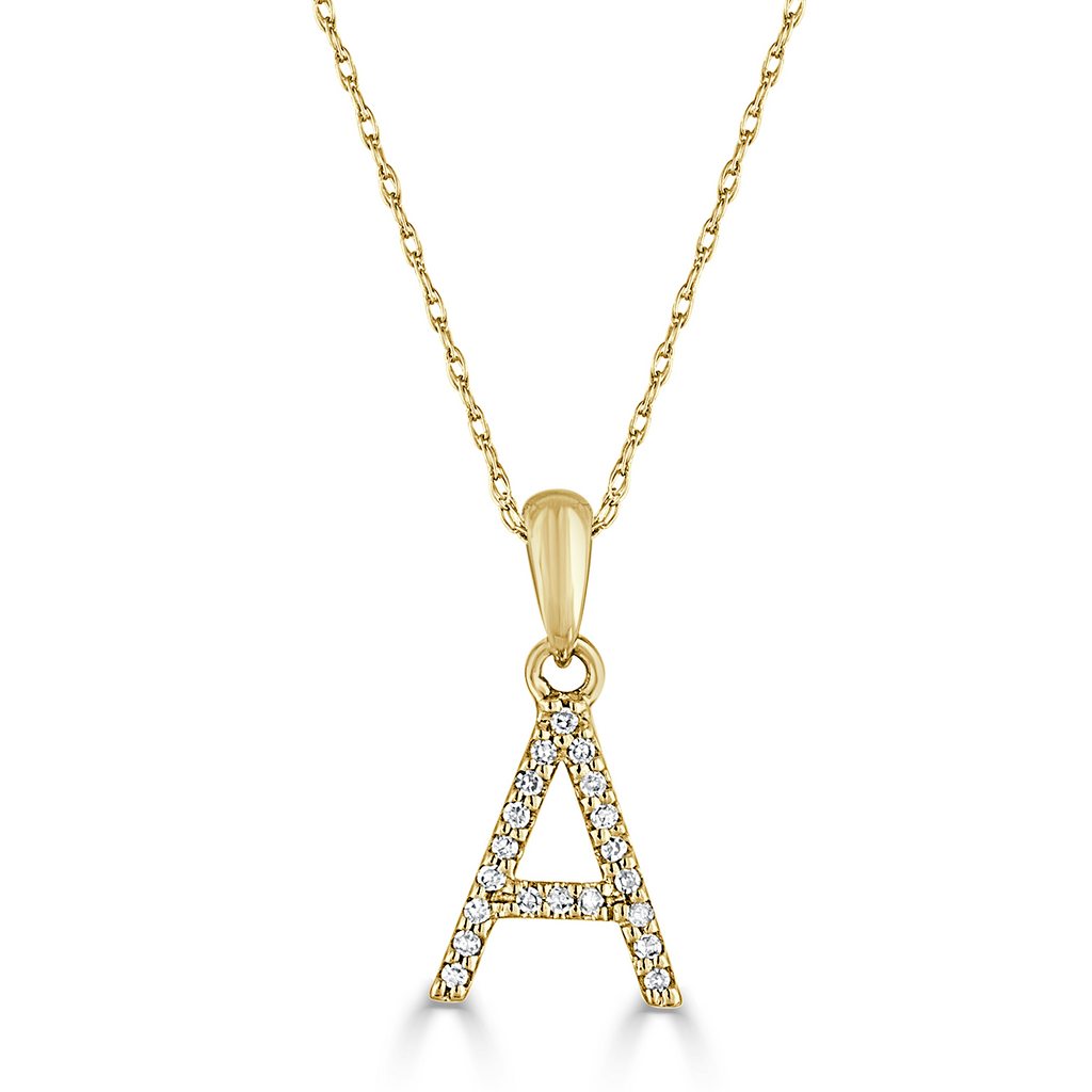 14KT Yellow Gold Diamond 'A' Necklace Gillespie Fine Jewelers