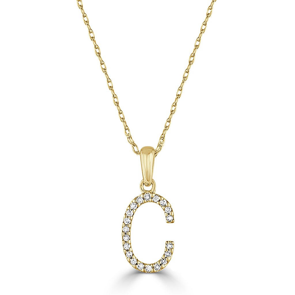 14KT Yellow Gold Diamond 'C' Necklace Gillespie Fine Jewelers