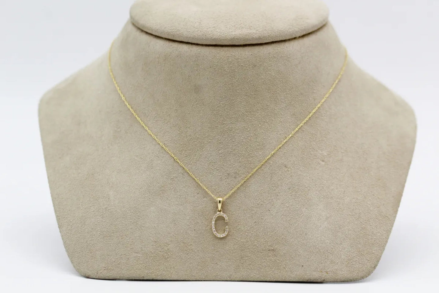 14KT Yellow Gold Diamond 'C' Necklace Gillespie Fine Jewelers