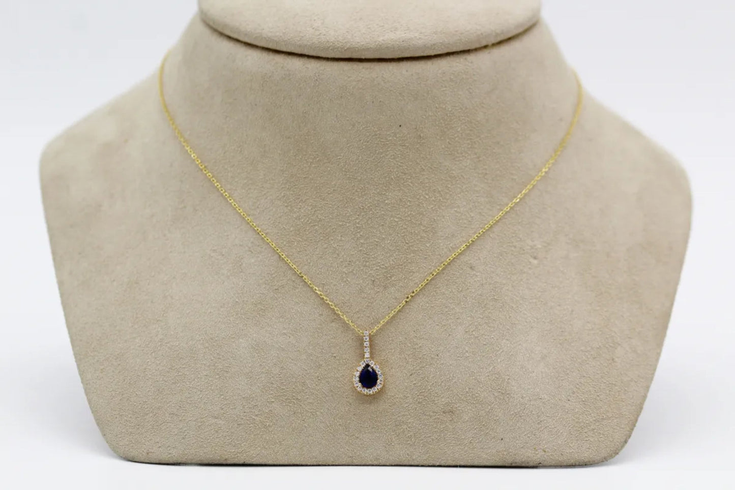 14KT Yellow Gold Sapphire and Diamond Necklace Gillespie Fine Jewelers