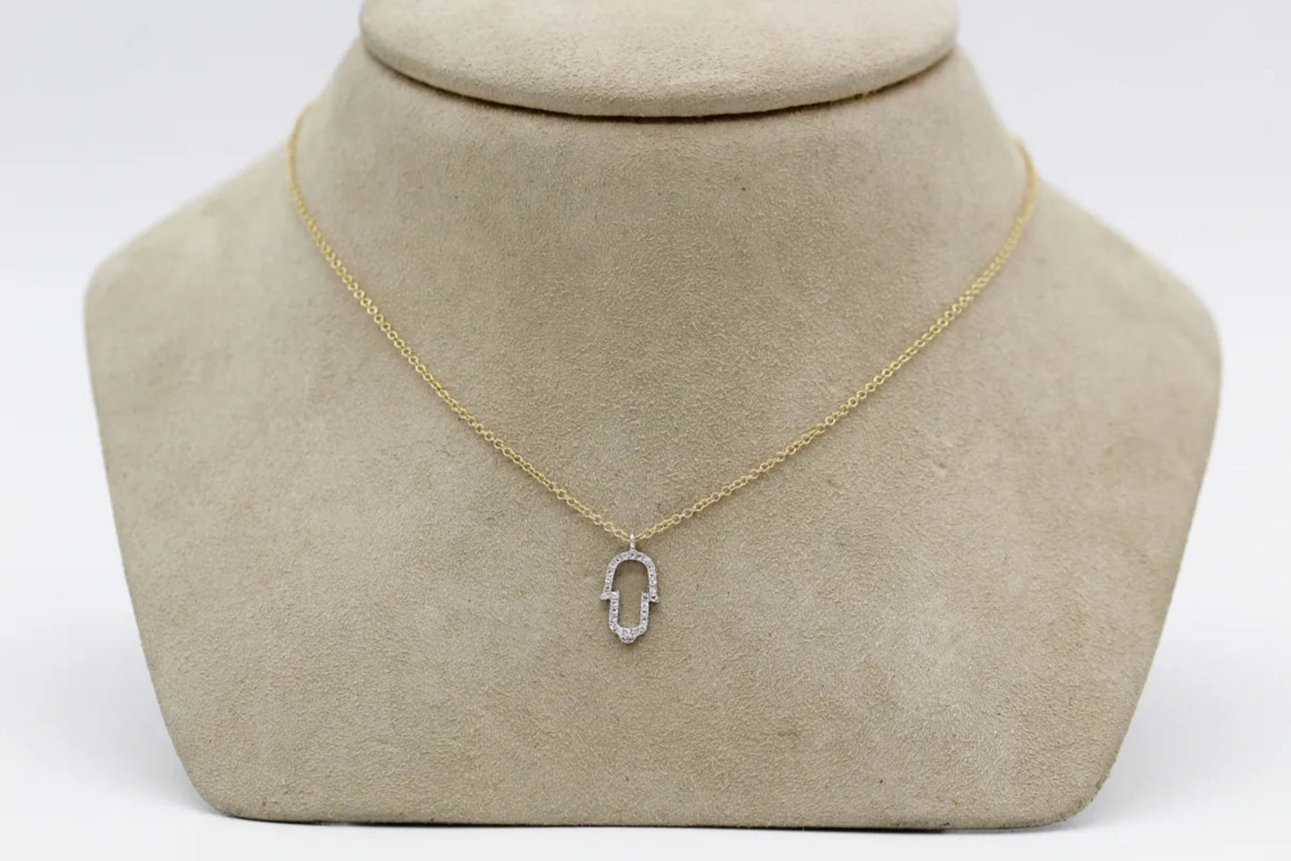 14KT Yellow and White Gold Hamas Diamond Necklace Gillespie Fine Jewelers