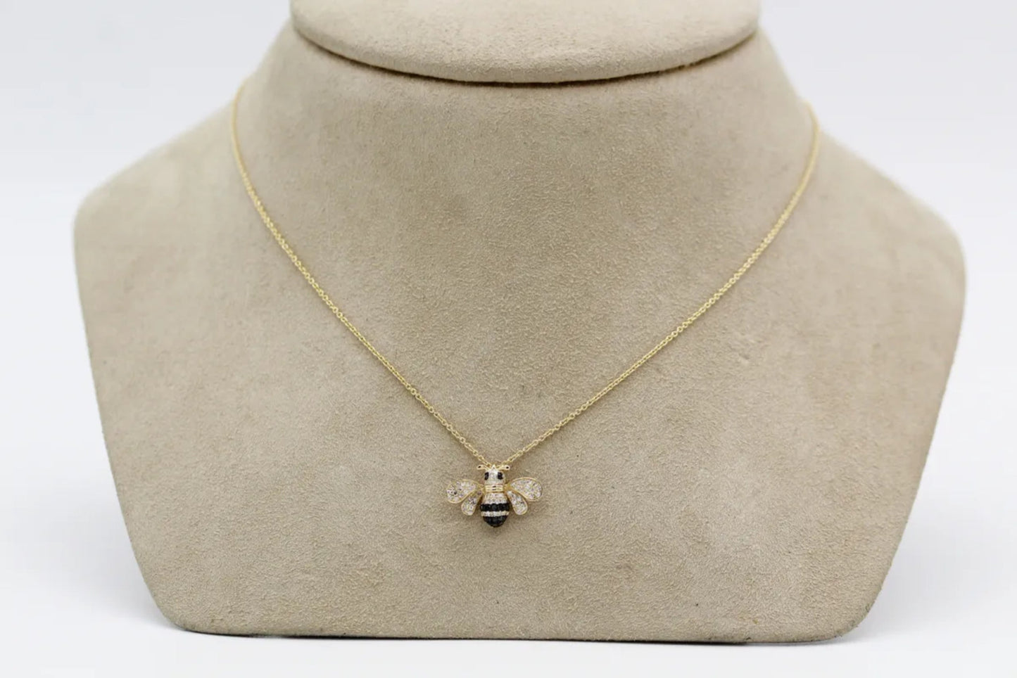 4KT Yellow Gold Bumble Bee Diamond Necklace Gillespie Fine Jewelers