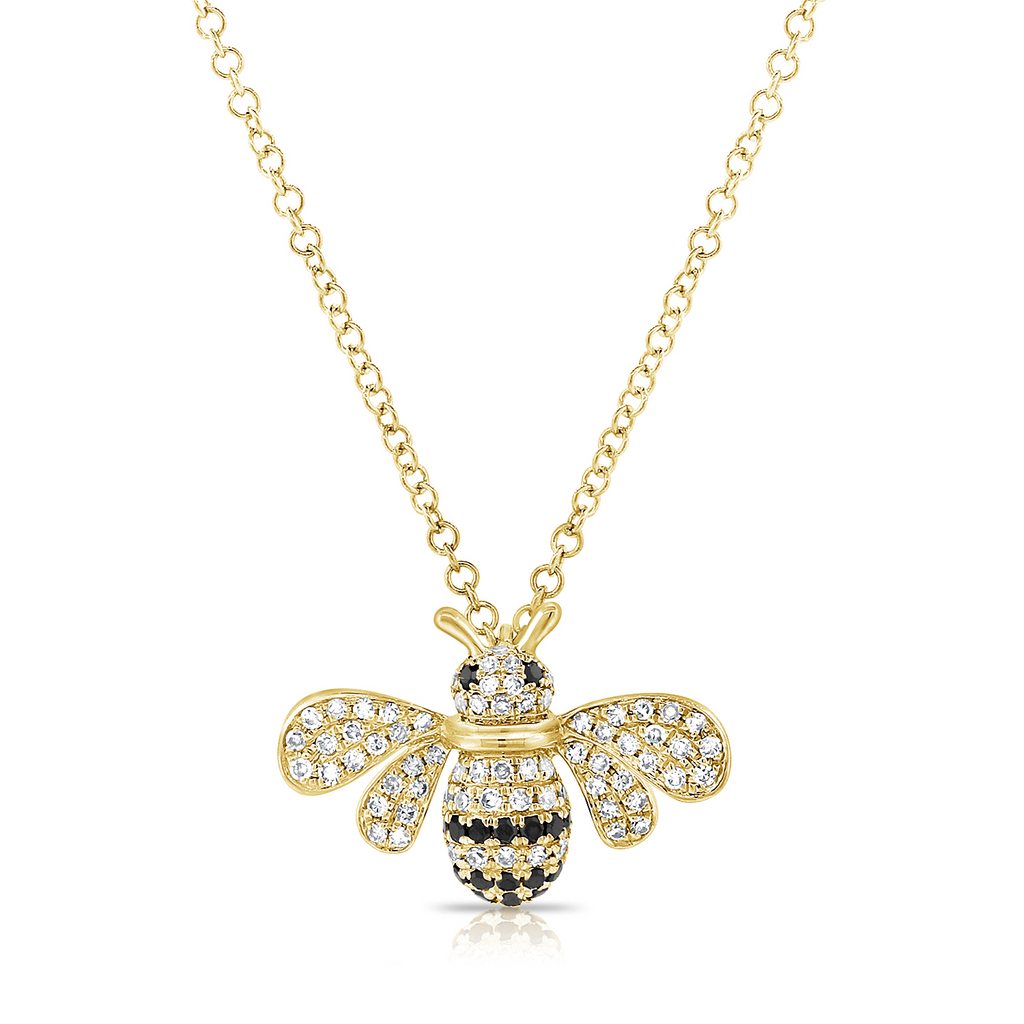 4KT Yellow Gold Bumble Bee Diamond Necklace Gillespie Fine Jewelers