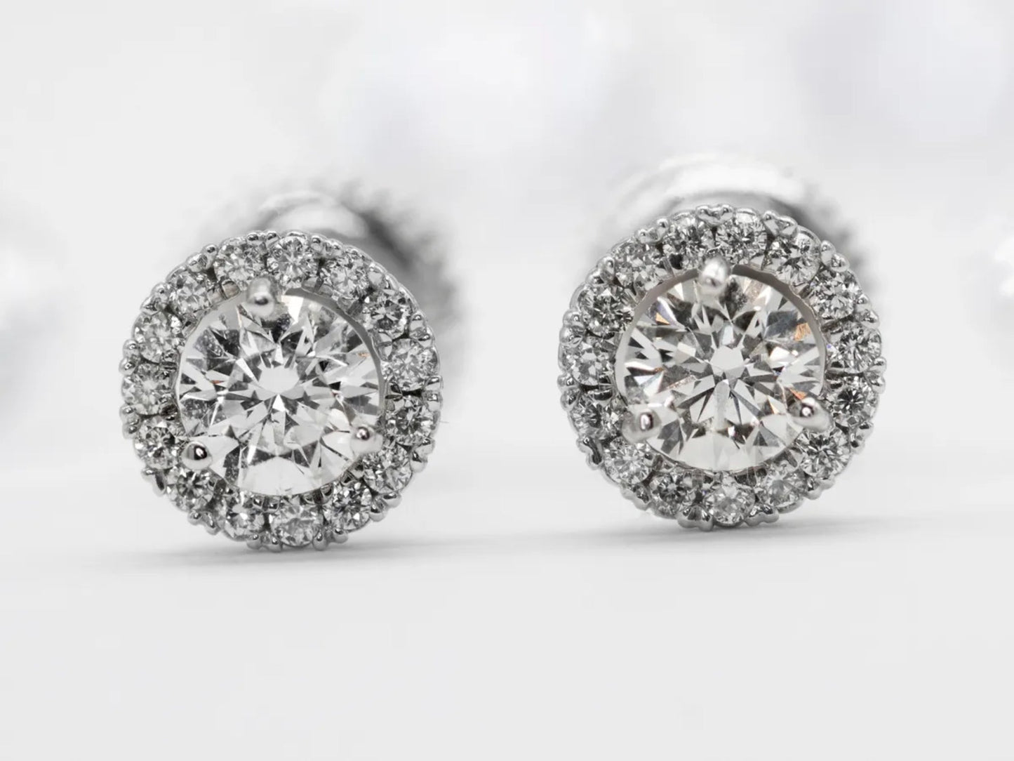 Halo Diamond Earrings 0.65 CTW Gillespie Fine Jewelers