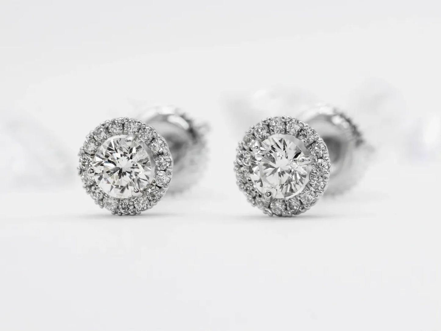 Halo Diamond Earrings 0.65 CTW Gillespie Fine Jewelers