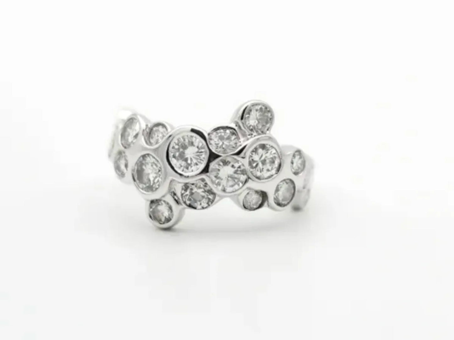 Matching Set - Pick One Or Both (sold separately). 14K White Gold Diamond Bubble Ring Gillespie Fine Jewelers