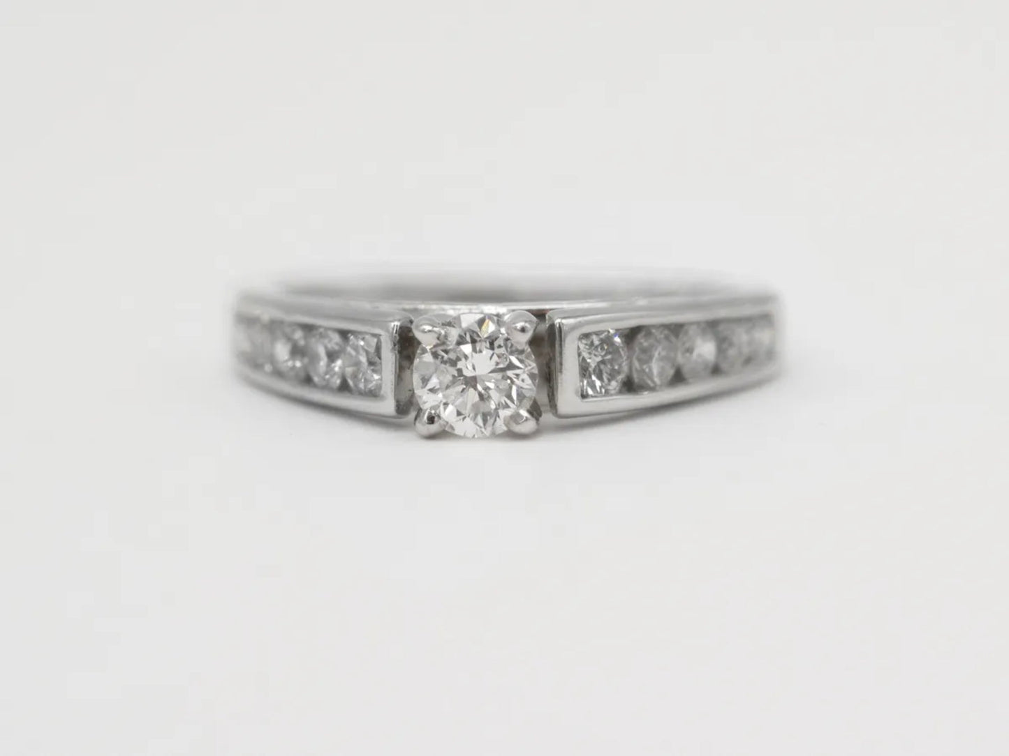 White Gold Channel Set Diamond Bridal Ring Gillespie Fine Jewelers