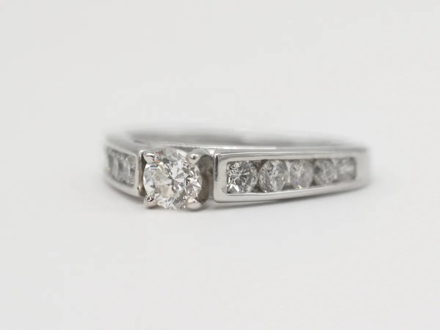 White Gold Channel Set Diamond Bridal Ring Gillespie Fine Jewelers