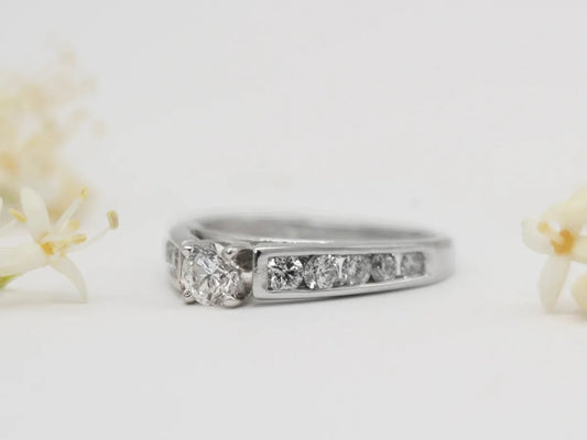 White Gold Channel Set Diamond Bridal Ring Gillespie Fine Jewelers