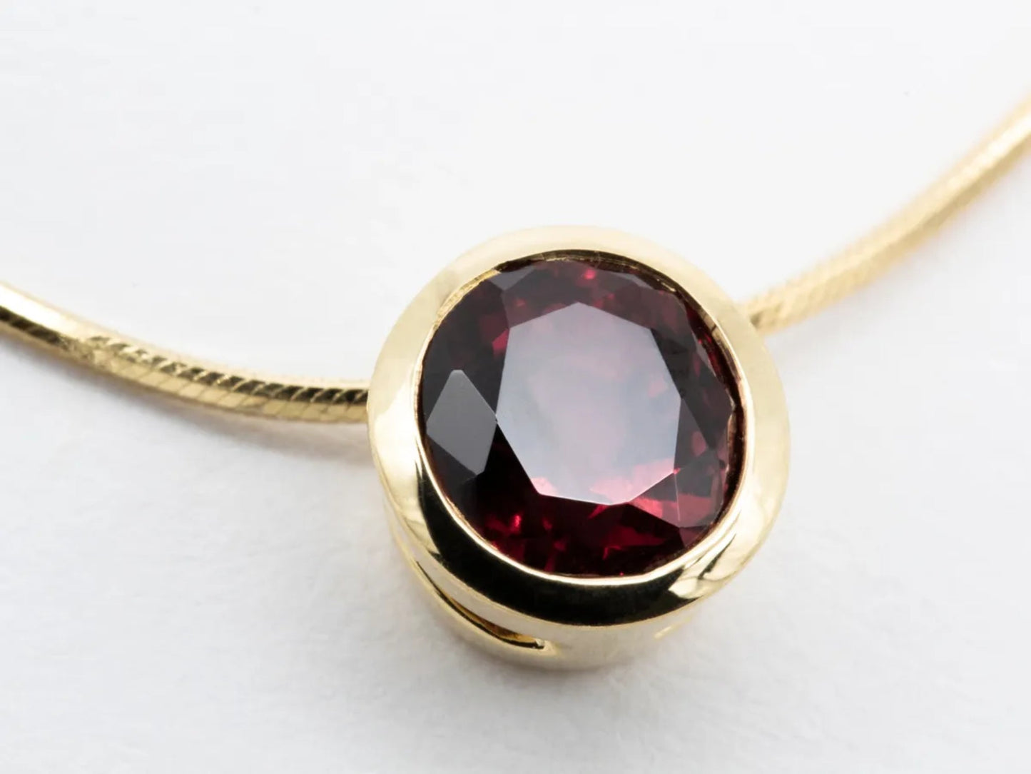 Yellow Gold Rhodolite Garnet Necklace Gillespie Fine Jewelers
