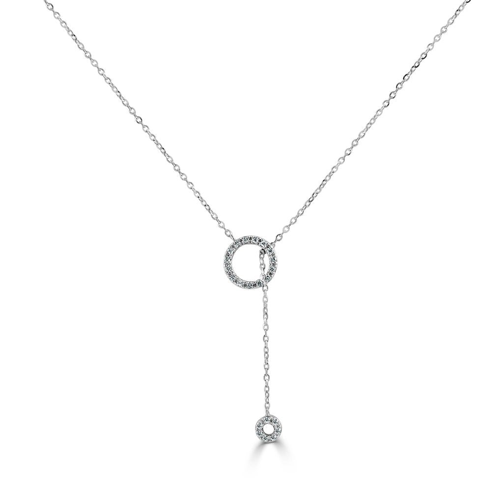 14KT White Gold Through the Hoop Diamond Necklace Gillespie Fine Jewelers