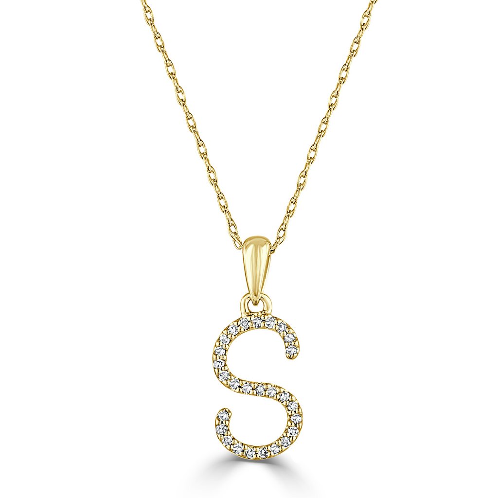 14KT Yellow Gold Diamond 'S' Necklace Gillespie Fine Jewelers