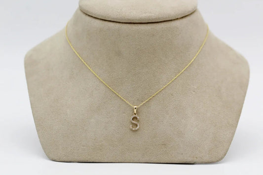 14KT Yellow Gold Diamond 'S' Necklace Gillespie Fine Jewelers