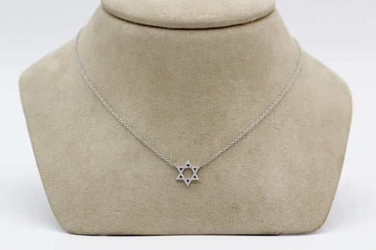 14KT Yellow Gold Diamond Star Of David Necklace Gillespie Fine Jewelers