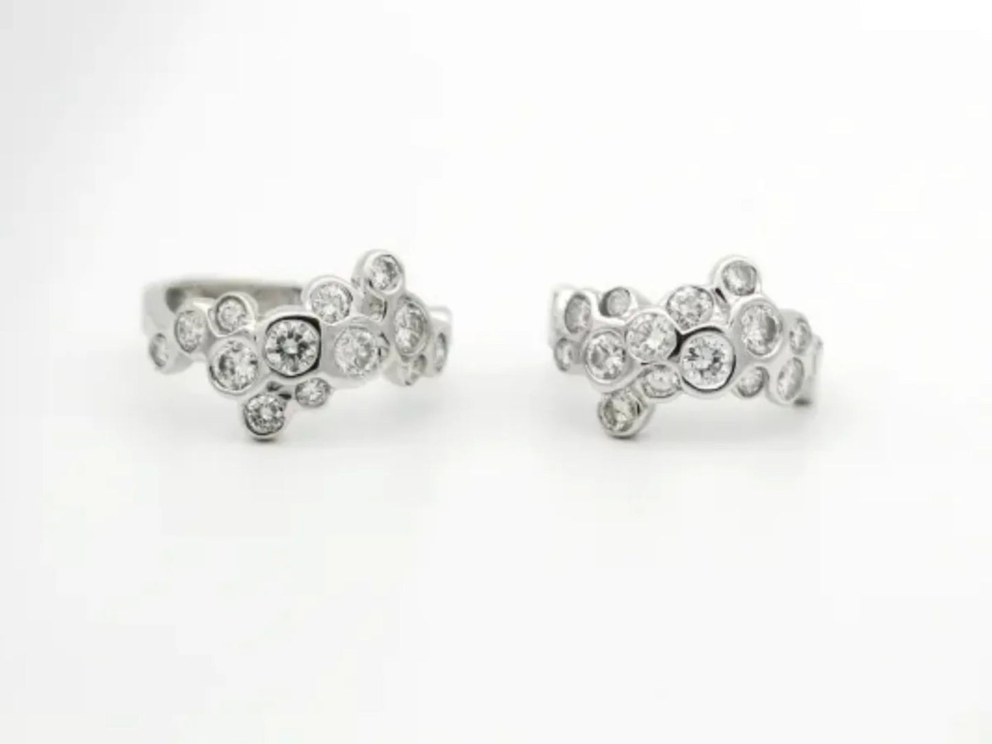 Matching Set - Pick One Or Both (sold separately). 14K White Gold Diamond Bubble Ring Gillespie Fine Jewelers